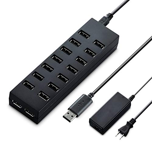 Amazon.co.jp: エレコム USBハブ 2.0対応 16ポート ACアダプタ付 1.5m